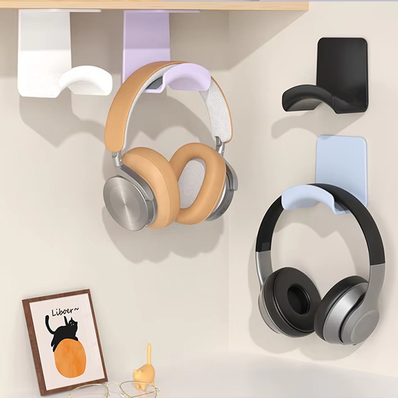 Headphone Stand Desk - 2Pcs Universal Plastic Wall Mounted Headphone